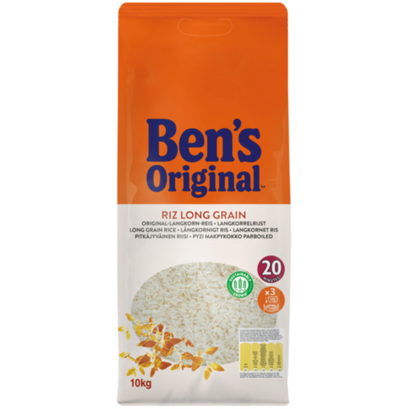 Ben's Original Langkornreis 10 kg Aromatischer Spitzenreis für vielseitige Gerichte